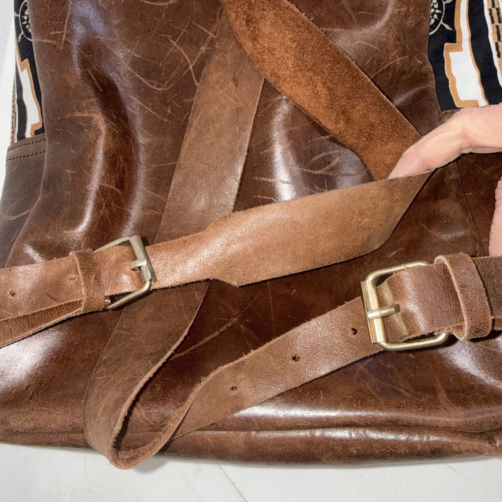 Aztec cowhide leather Backpack - image 11